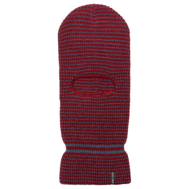 Autumn Striped Balaclava In Burgundy