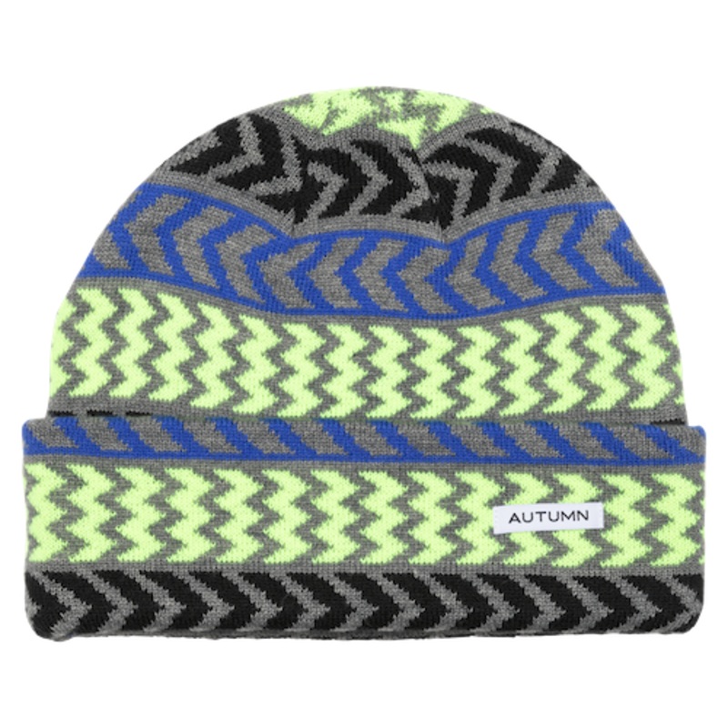 Autumn Chevron Beanie In Highlighter