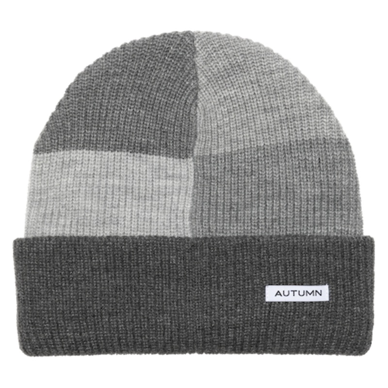 Autumn Patchwork Beanie In Gray