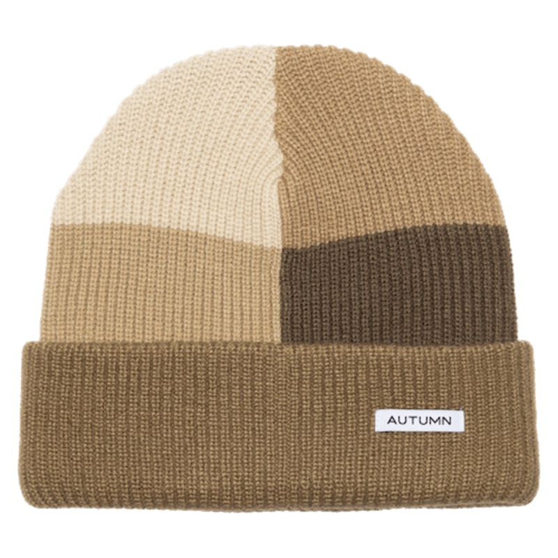 Autumn Patchwork Beanie In Sand