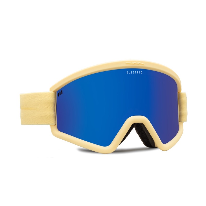 Electric Hex Snow Goggle in the Matte Pollen Frames with a Blue Chrome Lens and a Yellow Bonus Lens 2023
