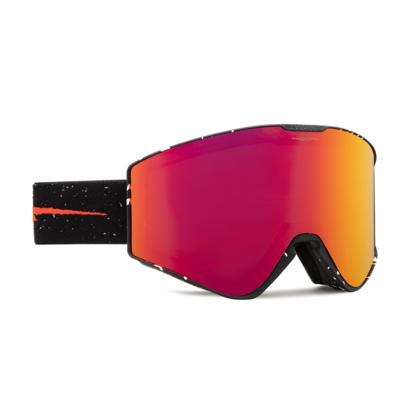 Electric Kleveland II Snow Goggle in the Matte Speckled Black Frames with a Auburn Red Lens and a Honey Bonus Lens 2023