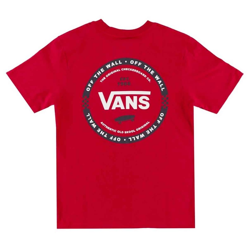 Youth Vans Logo Check T-Shirt in Chili Pepper