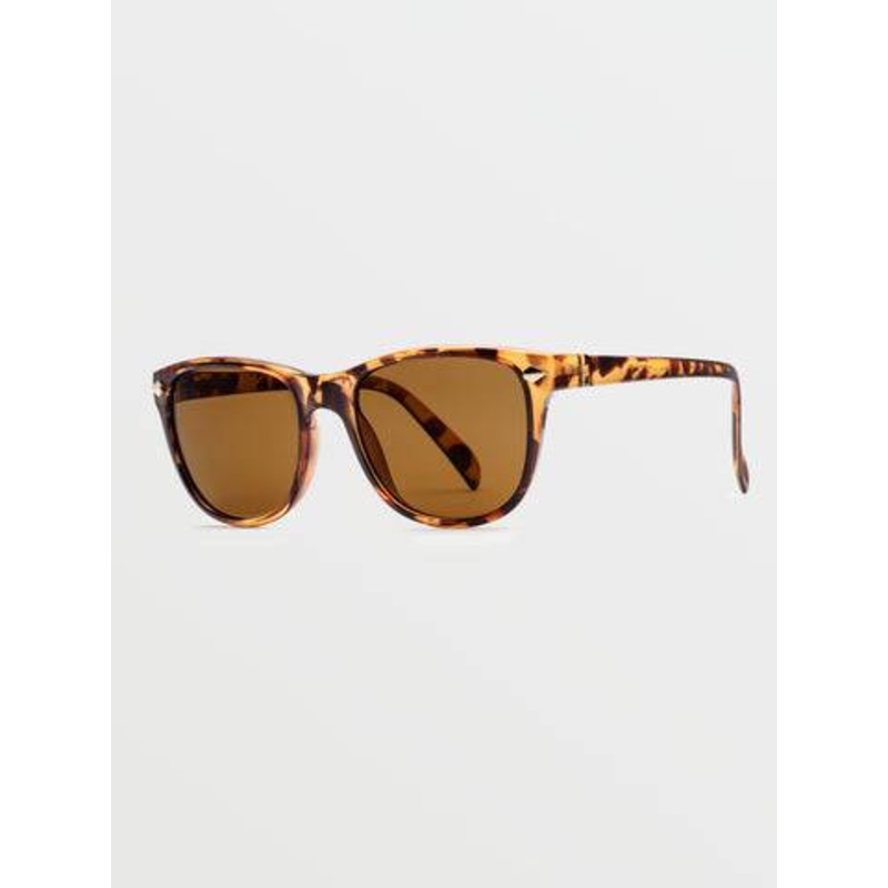 Volcom Jewel Sunglass in Gloss Punk Tort with a Bronze Champagne Chrome lens