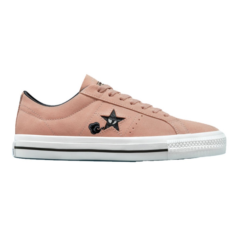 Converse One Star Pro Ox Skate Shoe in Pink, Clay White and Black