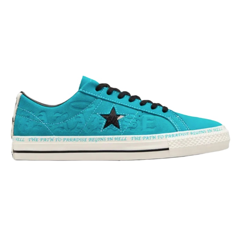 Converse Sean Pablo One Star Pro Ox Skate Shoe in Rapid Teal, Black and Egret White