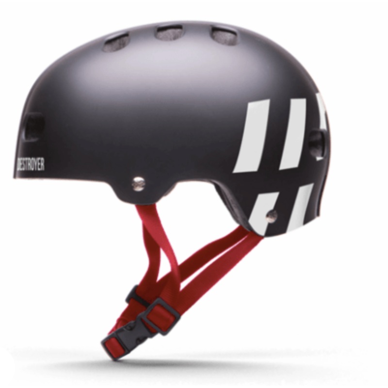 Destroyer EPS Skate Helmet in Black and Red and White