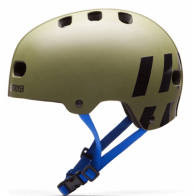 Destroyer EPS Certified Skate Helmet in Olive and Royal