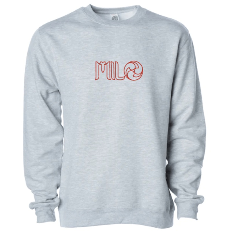 Milosport x Ronin Heavyweight Crew Sweatshirt in Grey and Red