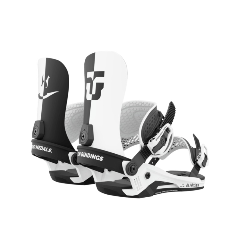 Union Atlas Beyond Medals Snowboard Binding in Black and White 2024