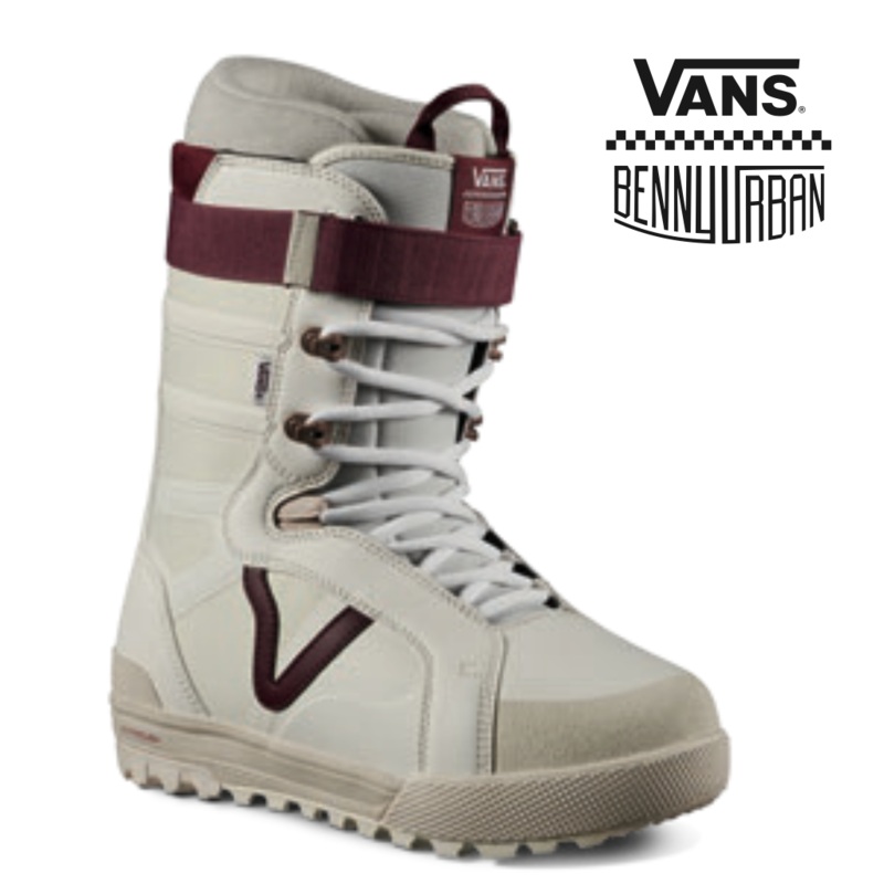 Vans Hi Standard Pro Snowboard Boot in Benny Urban Marshmallow and Burgundy 2024