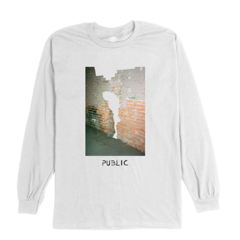 Public Wall Crack Longsleeve T Shirt in White 2024