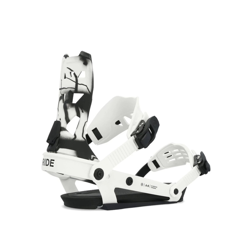Ride A-8 Snowboard Binding in White 2024