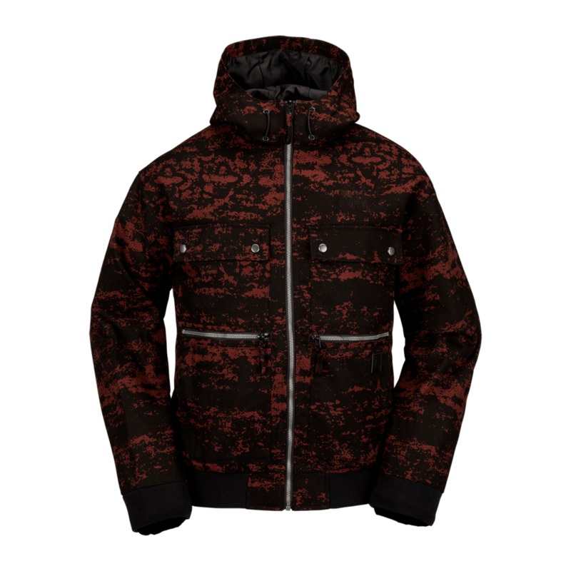 Volcom Dustbox Snow Jacket in Maroon Camo 2024