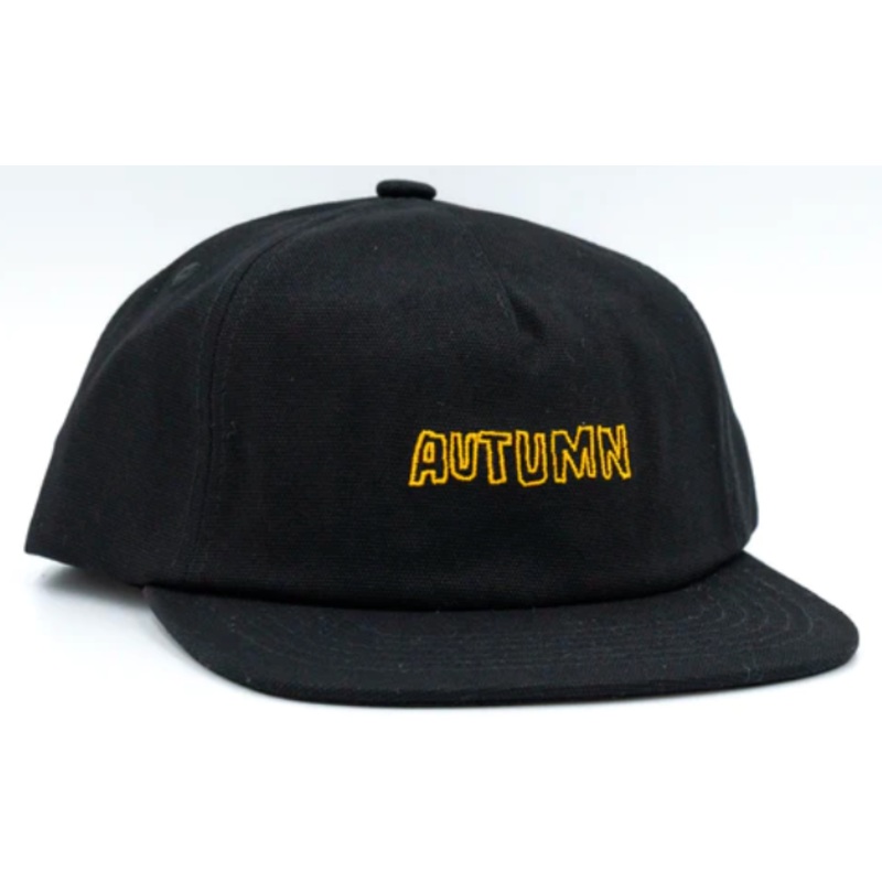 Autumn Canvas Snapback Hat in Black