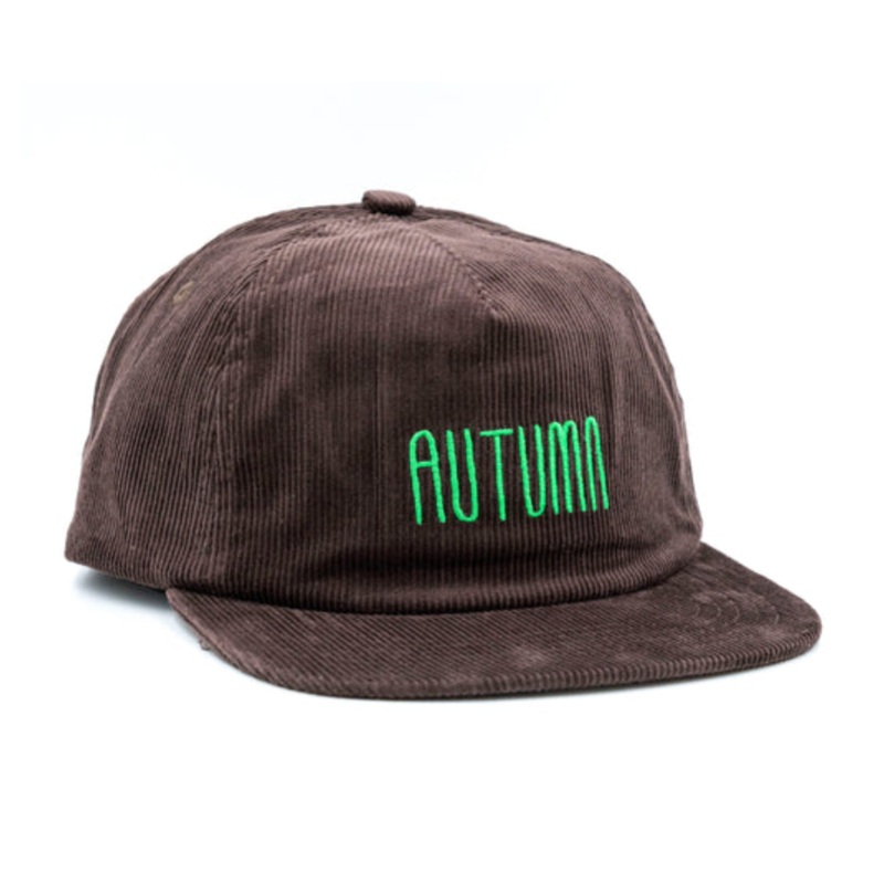 Autumn Corduroy Snapback Hat in Brown