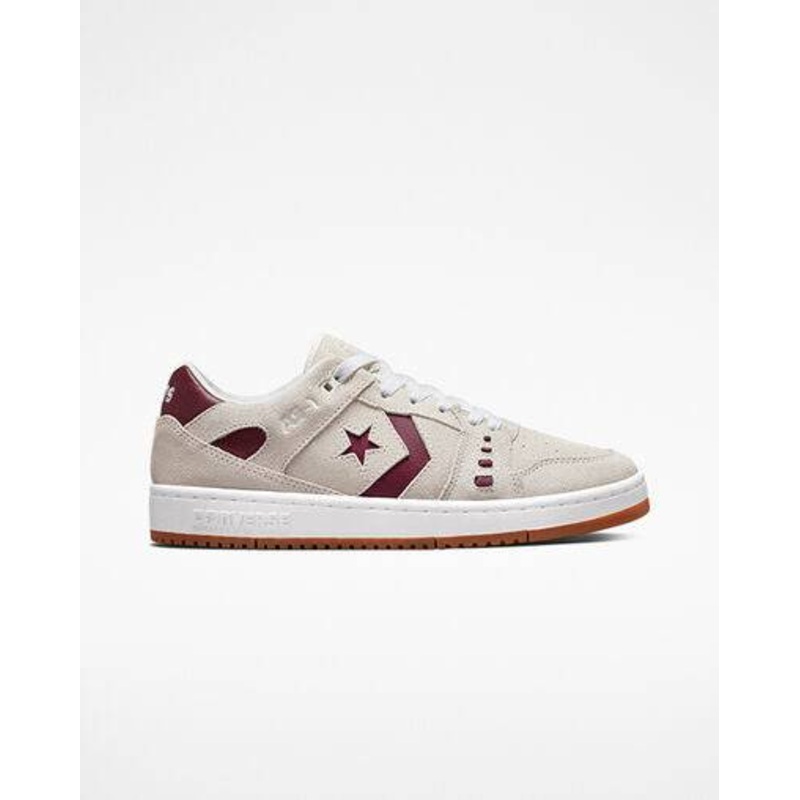 Converse AS-1 Pro Ox Skate Shoe in Egret/Dark Burgundy