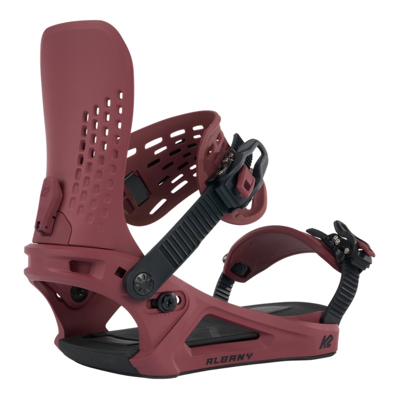 K2 Albany Womens Snowboard Bindings in Maroon 2024