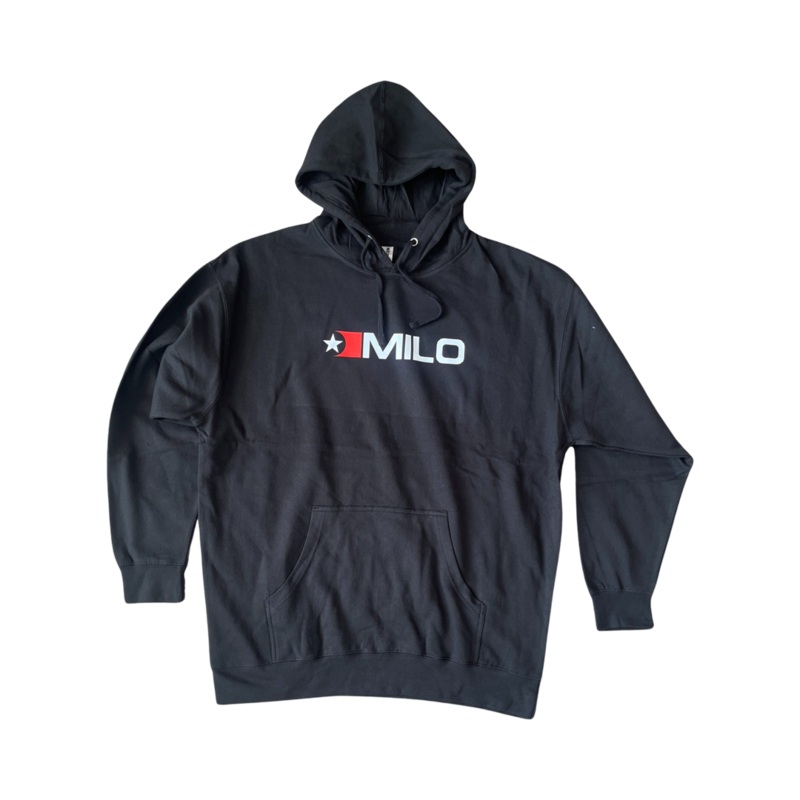 Milosport Flag Logo Pullover Hoodie in Black