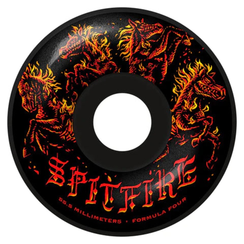 Spitfire Formula Four Apocalypse Black Radials Skate Wheel in 99a 55.5mm
