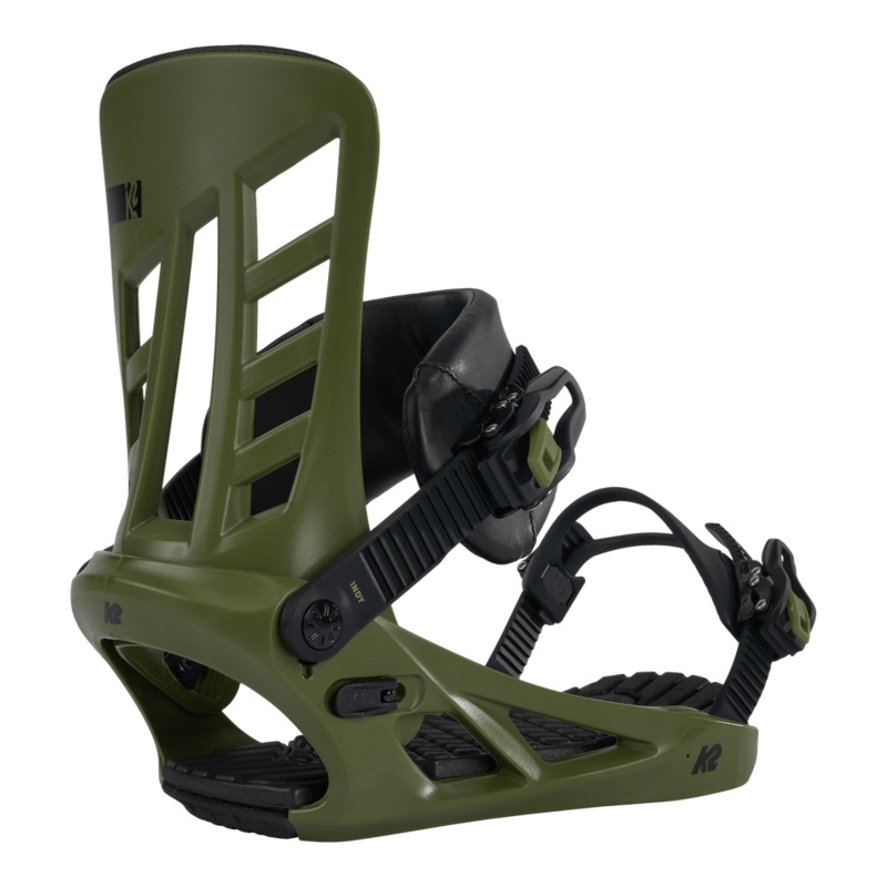 K2 Indy Snowboard Bindings in Moss 2024