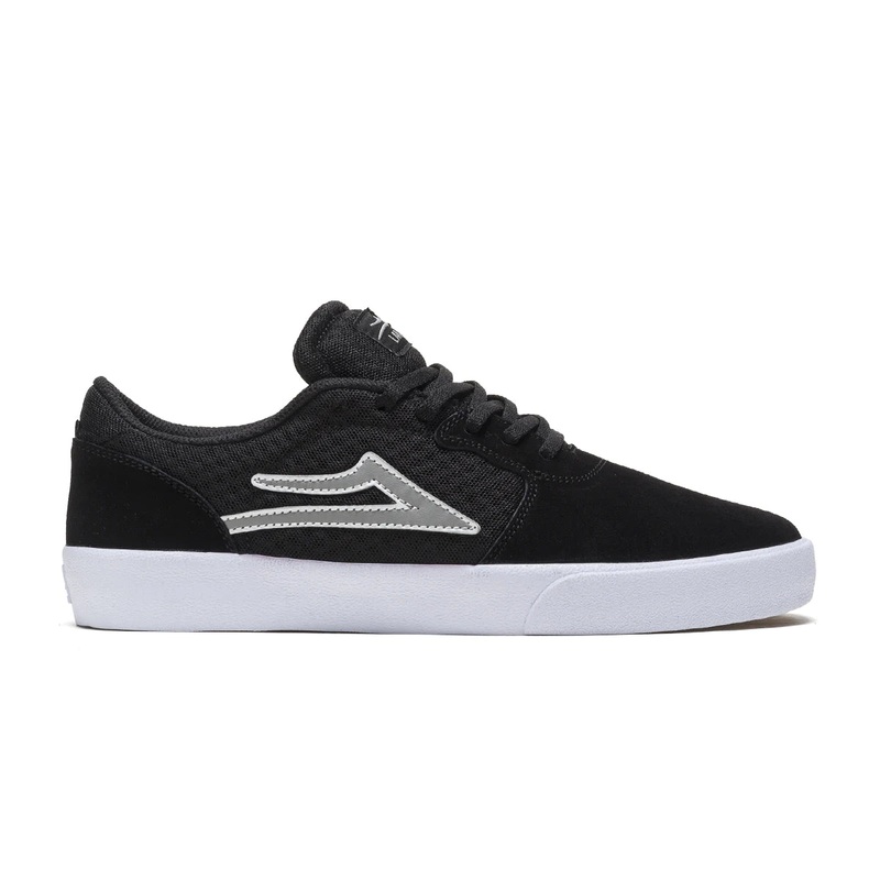 Lakai Cardiff Skate Shoe in Black and Grey Suede