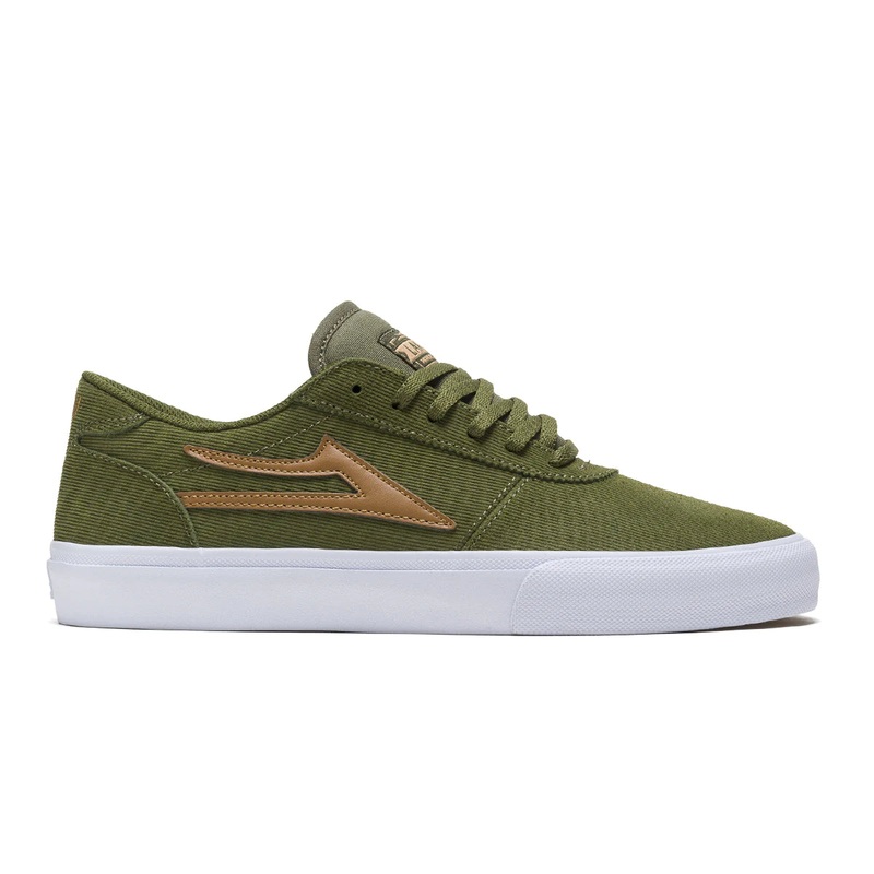 Lakai Manchester Skate Shoe in Olive Cord Suede