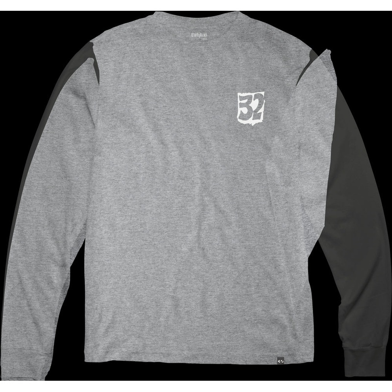 32 (Thirty Two) Bonecrusher Long Sleeve T Shirt in Grey and Heather 2024