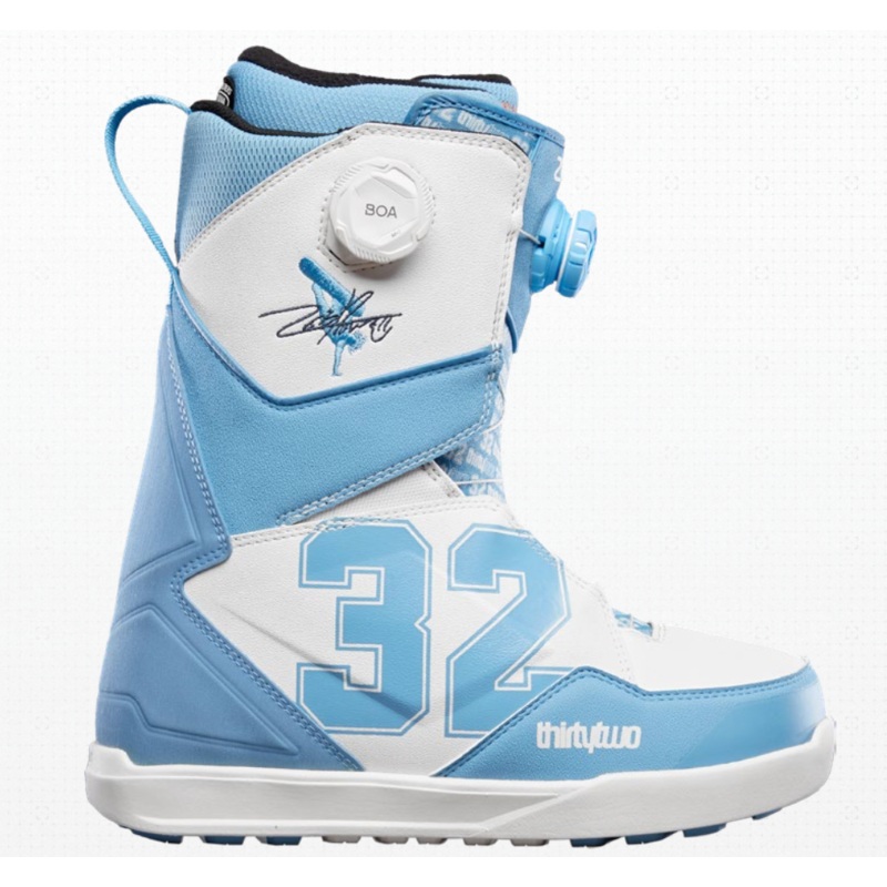 32 (Thirty Two) Lashed Double Boa Powell Quick Strike Snowboard Boots in Blue and White 2024