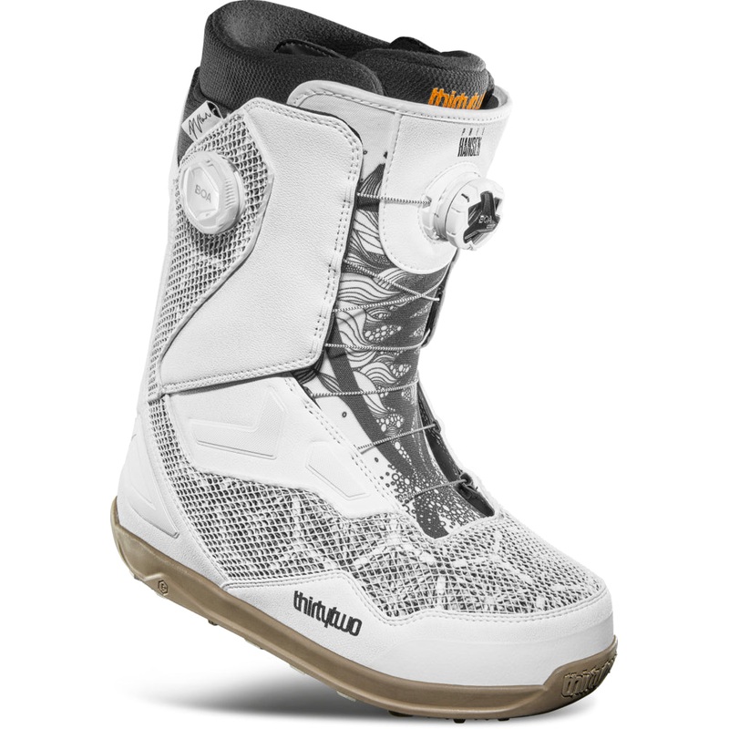 32 (Thirty Two) TM-2 (Team 2) Double Boa Phil Hansen Quick Strike Snowboard Boots in White Black and Gum 2024