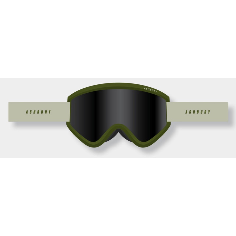 Ashbury Blackbird Canvas Snow Goggle with a Dark Smoke Lens and a Spare Yellow Lens