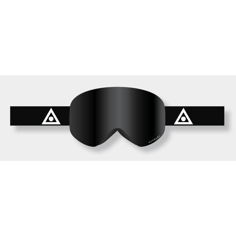 Ashbury Sonic Black Triangle Snow Goggle with a Dark Smoke Lens and a Spare Yellow Lens