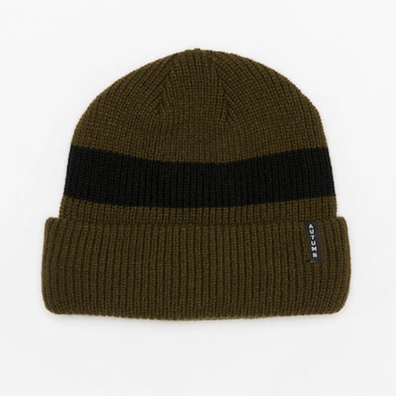 Autumn Band Fleece Lined Beanie in Army 2024