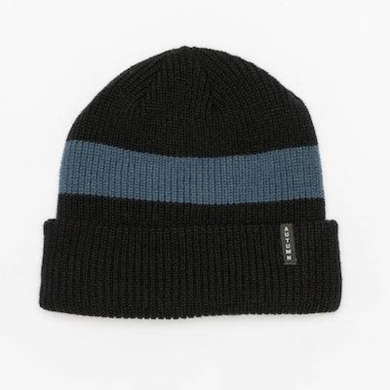 Autumn Band Fleece Lined Beanie in Black 2024