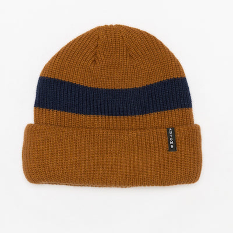 Autumn Band Fleece Lined Beanie in Work Brown 2024