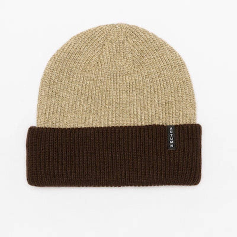 Autumn Blocked Beanie in Oatmeal 2024