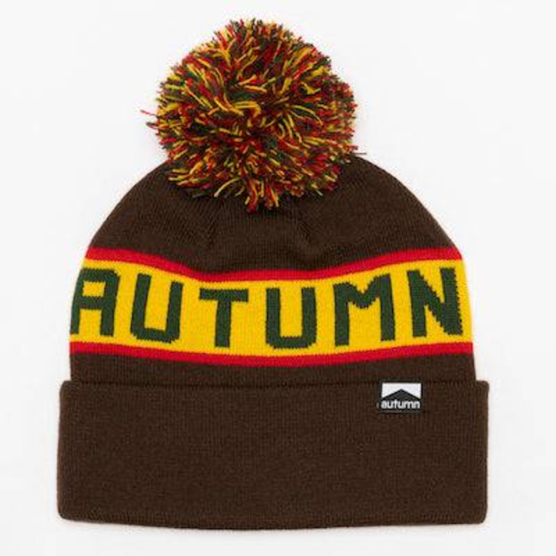 Autumn Burnout Pom Beanie in Brown 2024