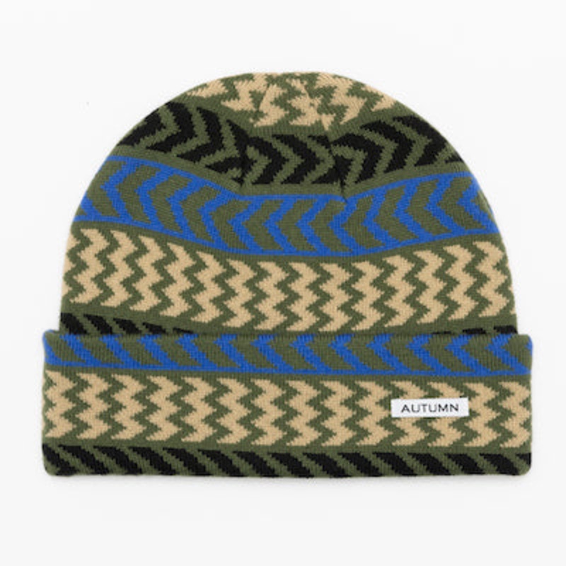 Autumn Chevron Beanie in Green 2024