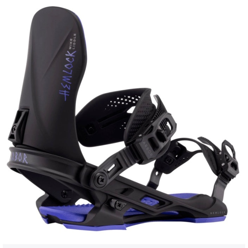 Arbor Hemlock Black and Purple Snowboard Binding 2026