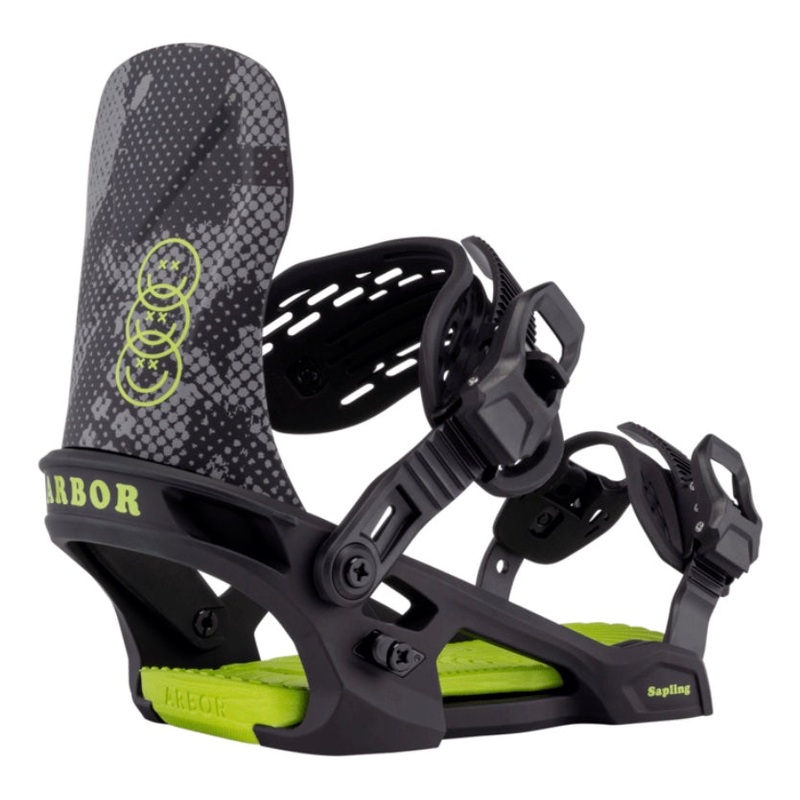 Arbor Sapling Black and Slime Kids Snowboard Binding 2026
