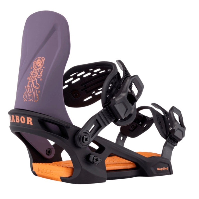 Arbor Sapling Black and Violet Kids Snowboard Binding 2026