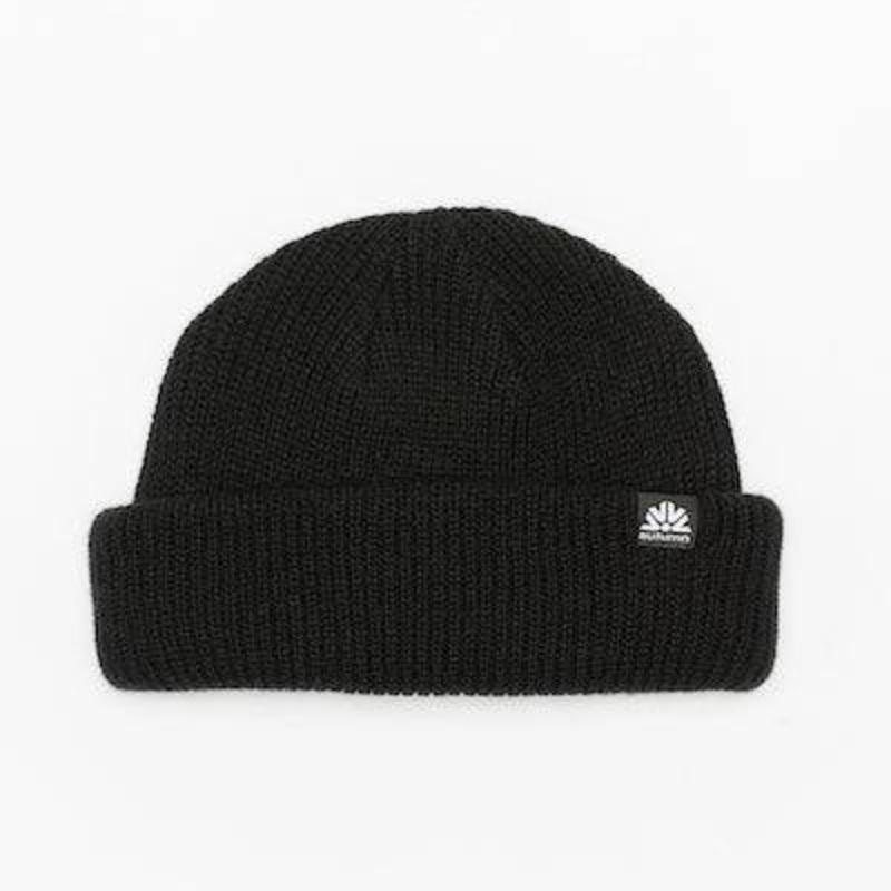 Autumn Double Roll  Beanie in Black 2024