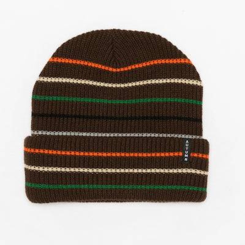 Autumn Multi Stripe Beanie in Brown 2024