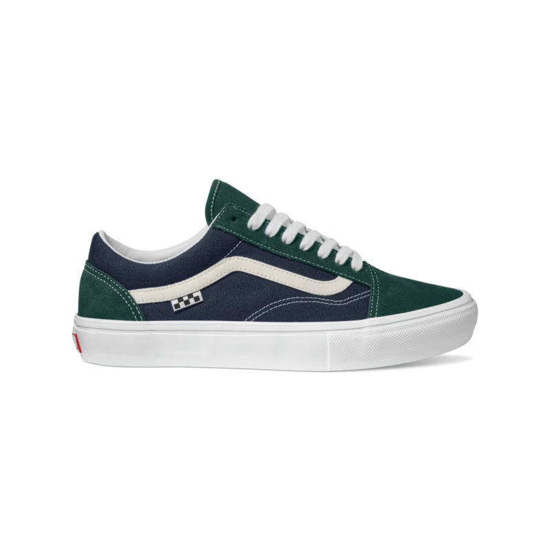 Vans Skate Old Skool in Tartan Green and Blue