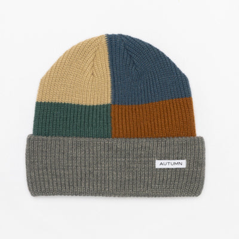 Autumn Patchwork Beanie in Grey 2024