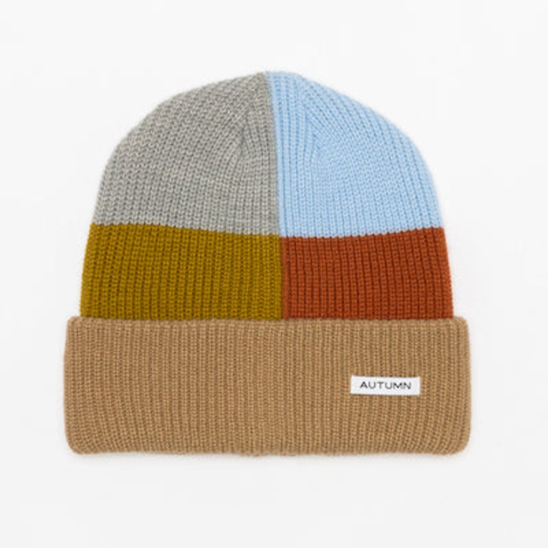 Autumn Patchwork Beanie in Khaki 2024