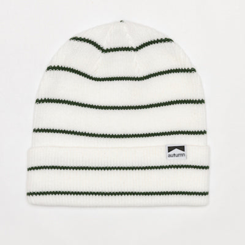 Autumn Pinstripe Beanie in White 2024