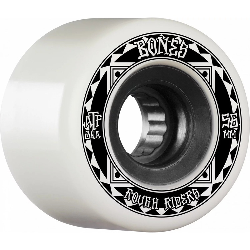 Bones Rough Riders Runners 59mm Skate Wheels in 80a All Terrain Formula White