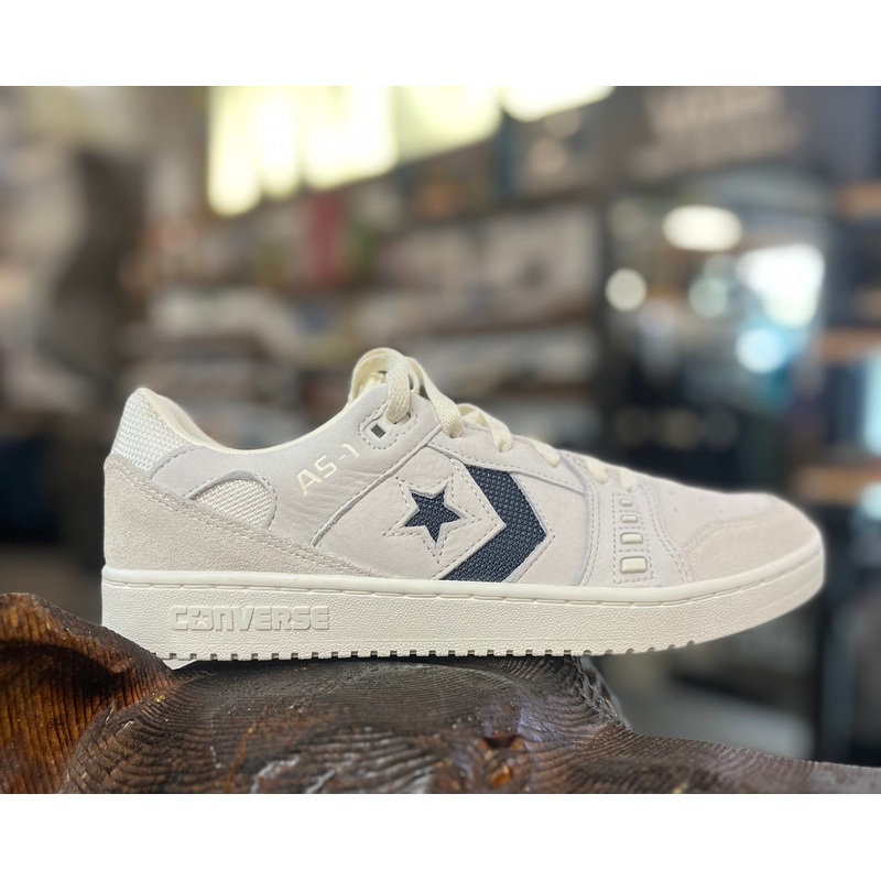 Converse AS-1 Pro Ox Skate Shoe in Egret, Navy and Red