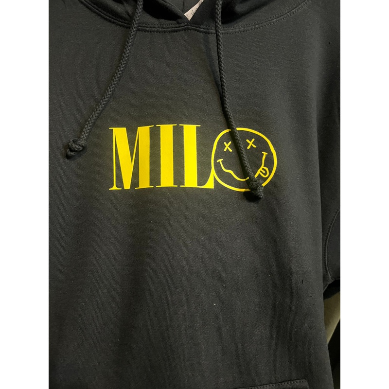 Milo Smiley Hooded Sweatshirt in Black